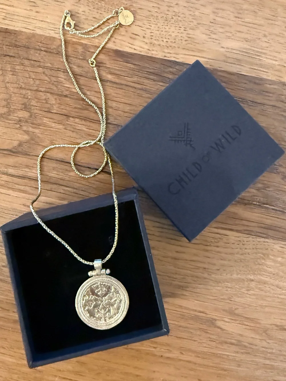 Child of Wild Gold Round Medallion Necklace